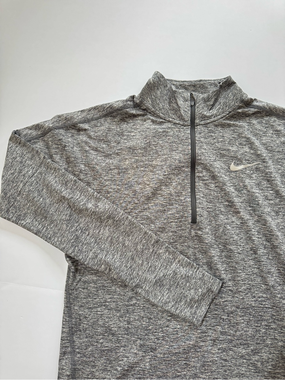 Nike Dri-FIT Quarter-Zip Performance Pullover Top Heather Gray Women’s Small